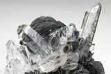 Quartz Crystals On Sparkling Bladed Hematite - Lechang Mine #225995-3